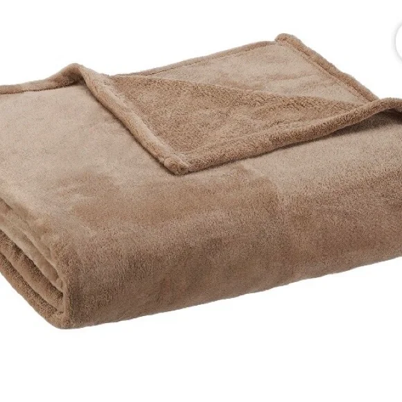 NWT! Super Soft Oversized 90”x90” Plush Blanket FULL / QUEEN Brownstone - Picture 8 of 10